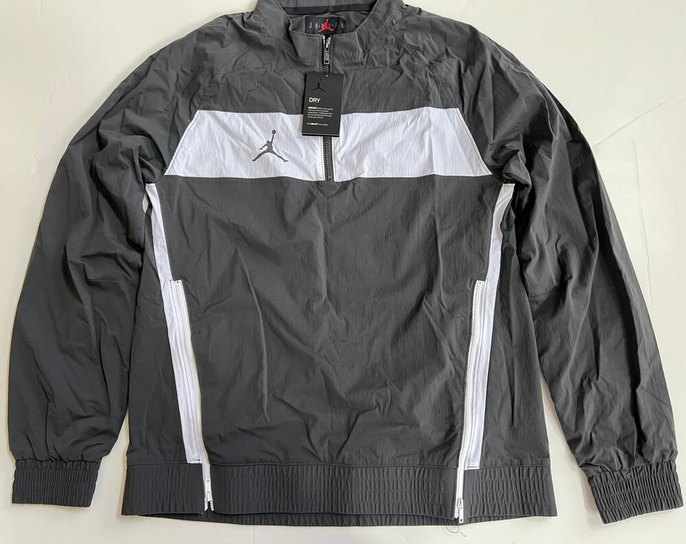 Nike Air Jordan Team Dri Fit Woven Windbreaker Grey Jacket CD2218-060 Size M